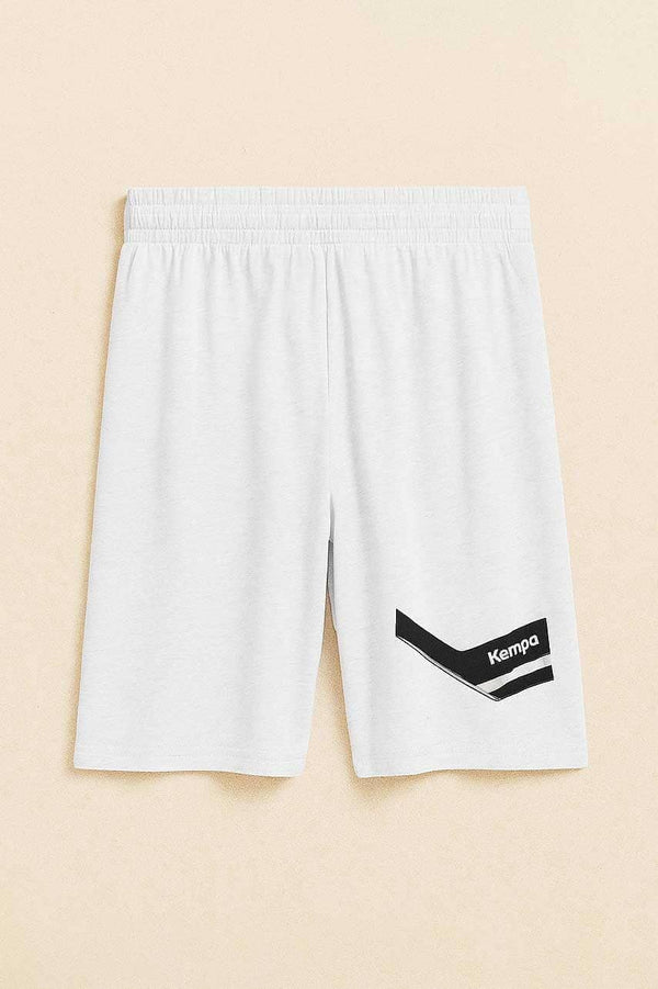 elo KMP Boy's Logo Printed Activewear Shorts White