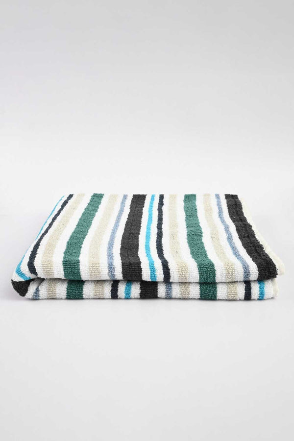 elo Laredo Stripes Style Bath Towel Green & White