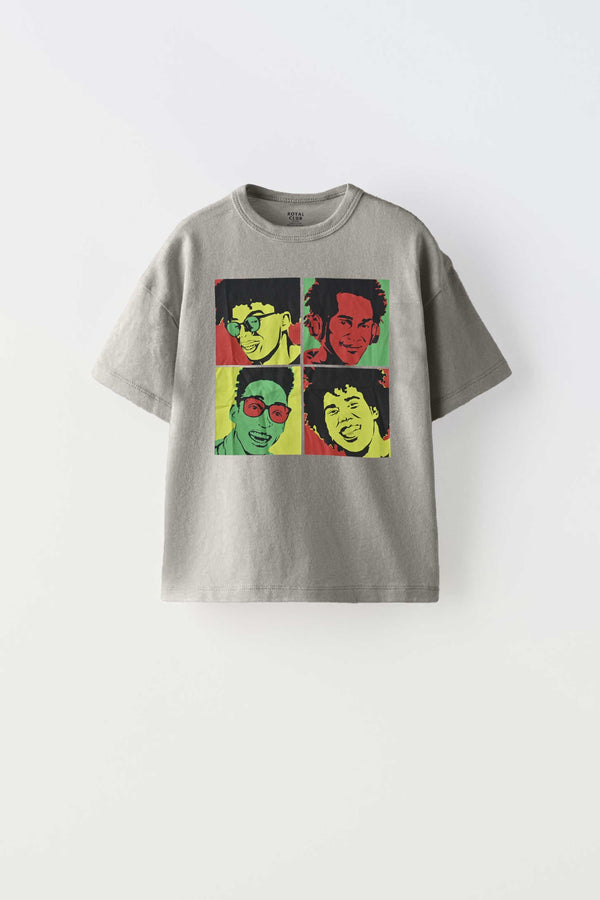 Elo Le Printemps Boy's Printed Tee Shirt Beige