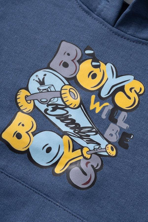 Elo LFT Boy's Printed Pullover Hoodie Light Navy