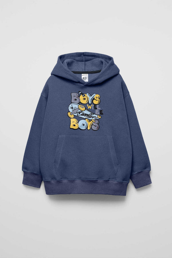 elo LFT Boy's Printed Pullover Hoodie Light Navy