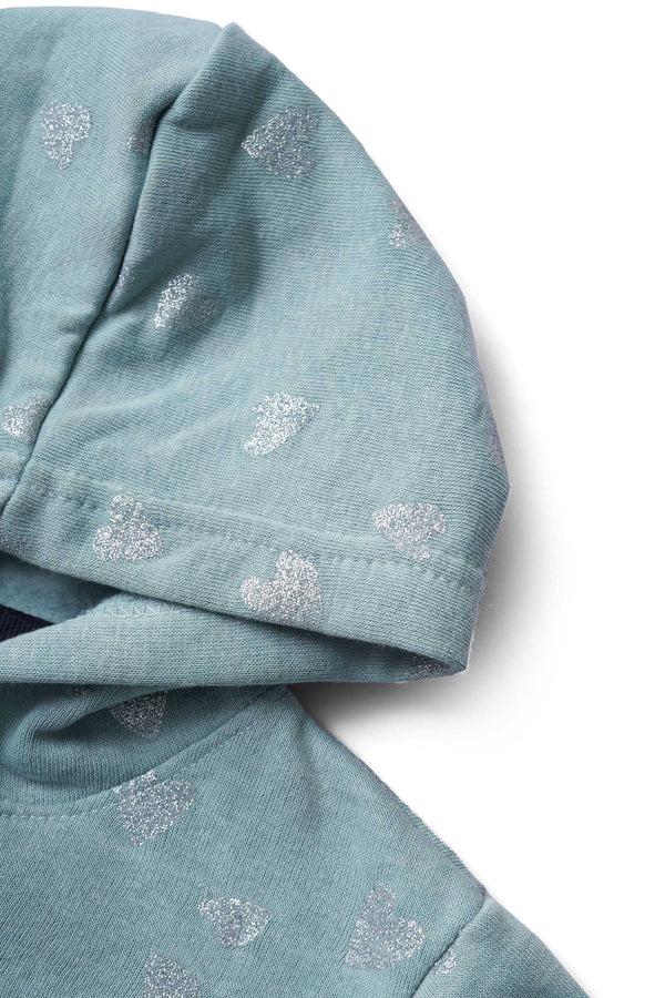 Elo LFT Girl's Heart Printed Pullover Hoodie Sky