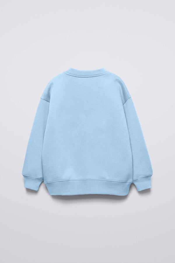 Elo LFT Kid's Bear Printed Fleece Sweat Shirt Sky