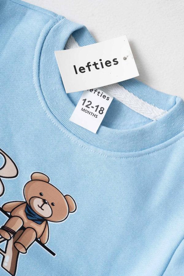 Elo LFT Kid's Bear Printed Fleece Sweat Shirt Sky