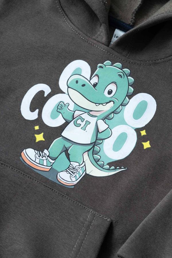 Elo LFT Kid's Printed Pullover Hoodie Dark Olive