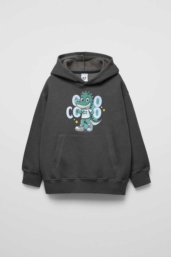 elo LFT Kid's Printed Pullover Hoodie Dark Olive