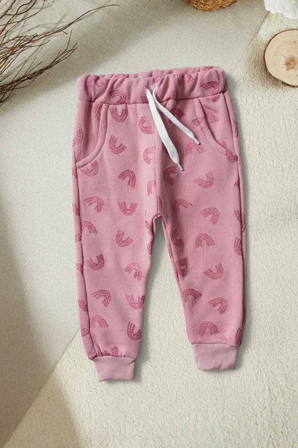 elo LFT Kid's Rainbow Fleece Jogger Pants Pink