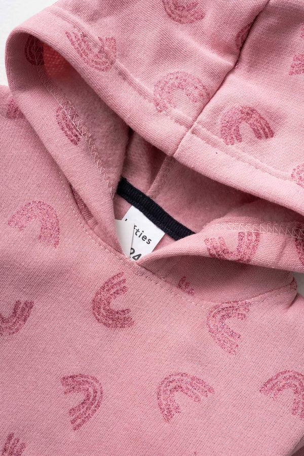 Elo LFT Kid's Rainbow Fleece Pullover Hoodie Pink