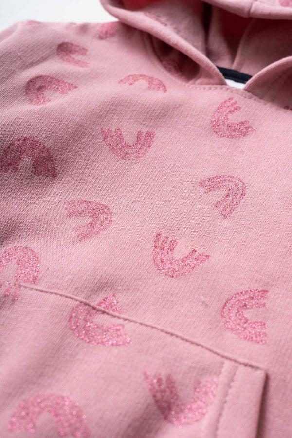 Elo LFT Kid's Rainbow Fleece Pullover Hoodie Pink