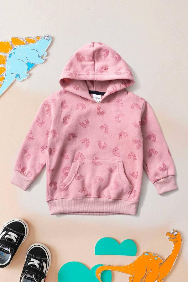 elo LFT Kid's Rainbow Fleece Pullover Hoodie Pink