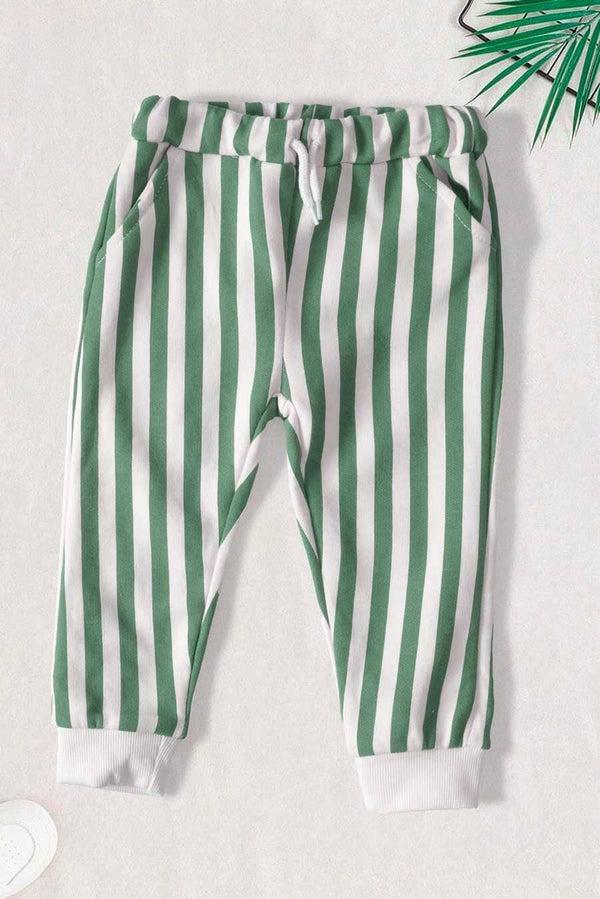 elo LFT Kid's Stripped Design Jogger Pants Green