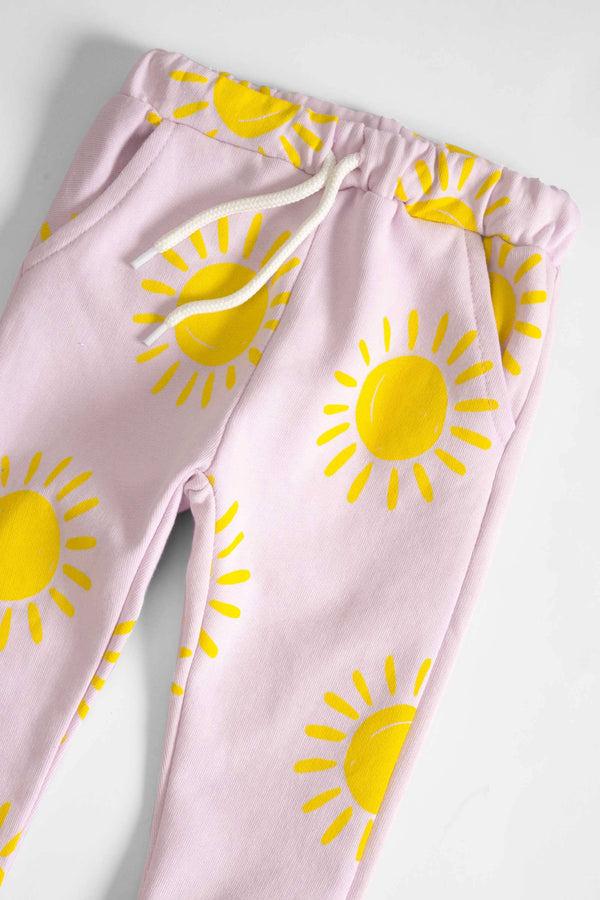 Elo LFT Kid's Sun Printed Terry Jogger Pants Lilac