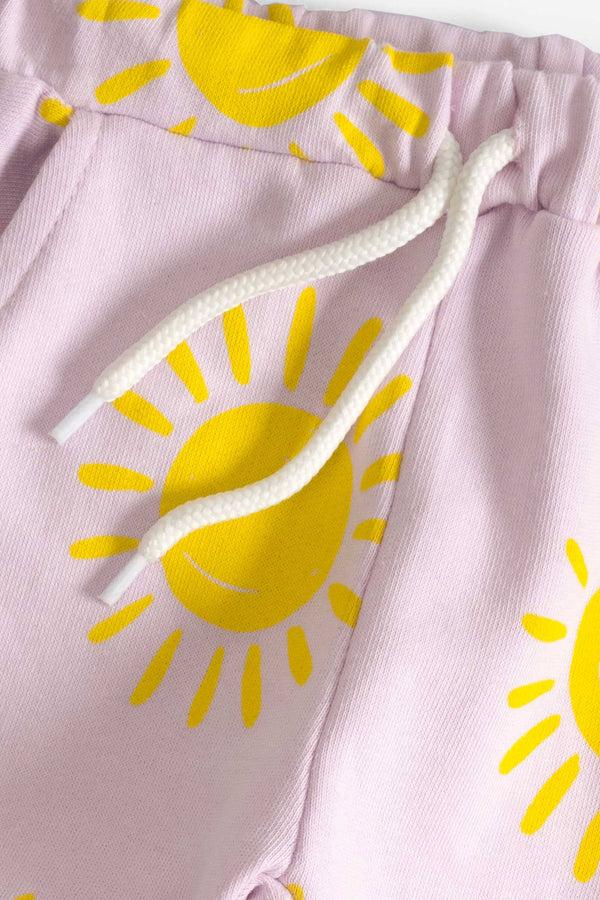 Elo LFT Kid's Sun Printed Terry Jogger Pants Lilac
