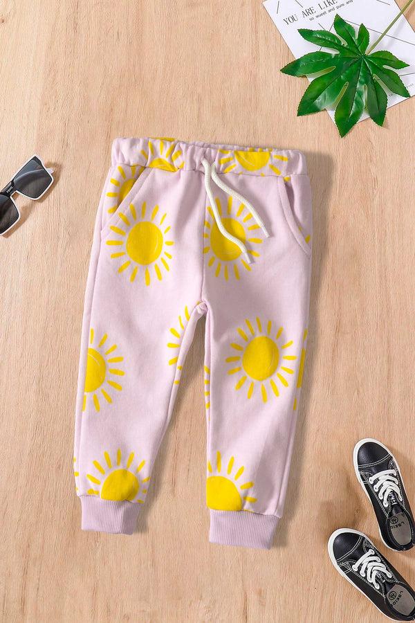 elo LFT Kid's Sun Printed Terry Jogger Pants Lilac