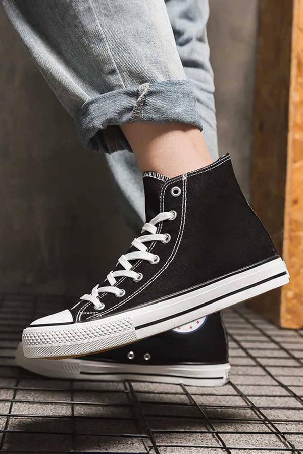 Elo Lipira Stars Men's Canvas Sneakers Black & White