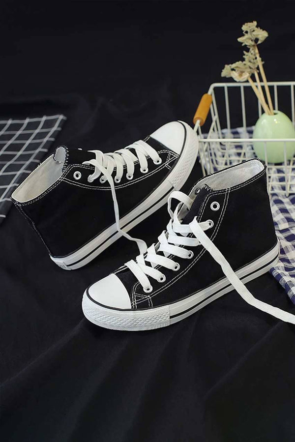 Elo Lipira Stars Men's Canvas Sneakers Black & White