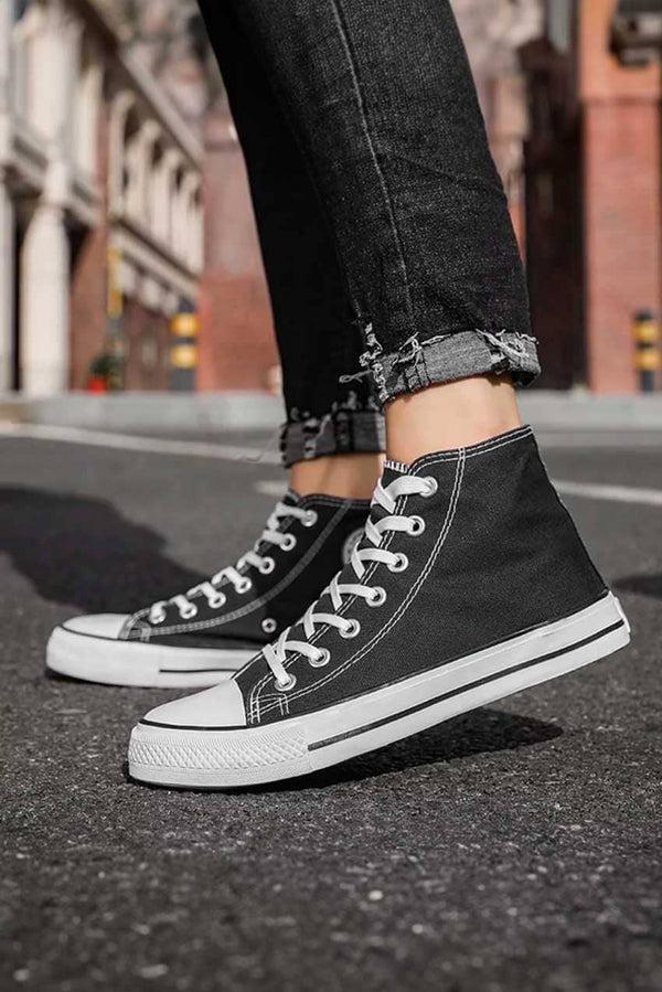 elo Lipira Stars Men's Canvas Sneakers Black & White