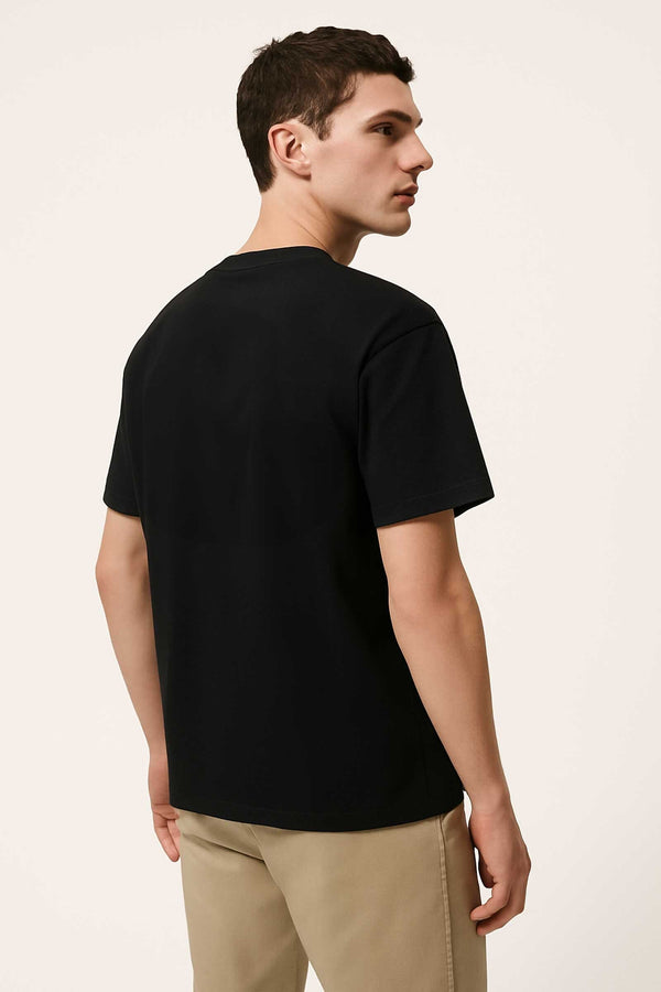 Elo LR Men's Printed Crew Neck Tee Shirt Black