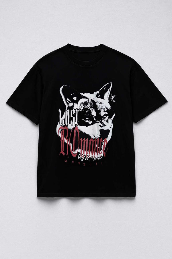 Elo LR Men's Printed Crew Neck Tee Shirt Black