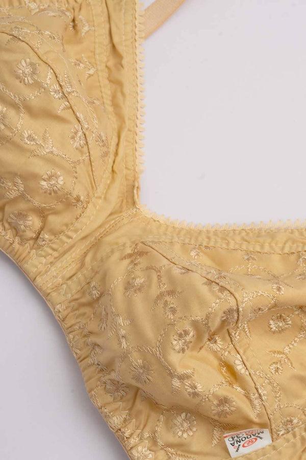 Elo Madona Women's Embroidered Cotton Bra Skin