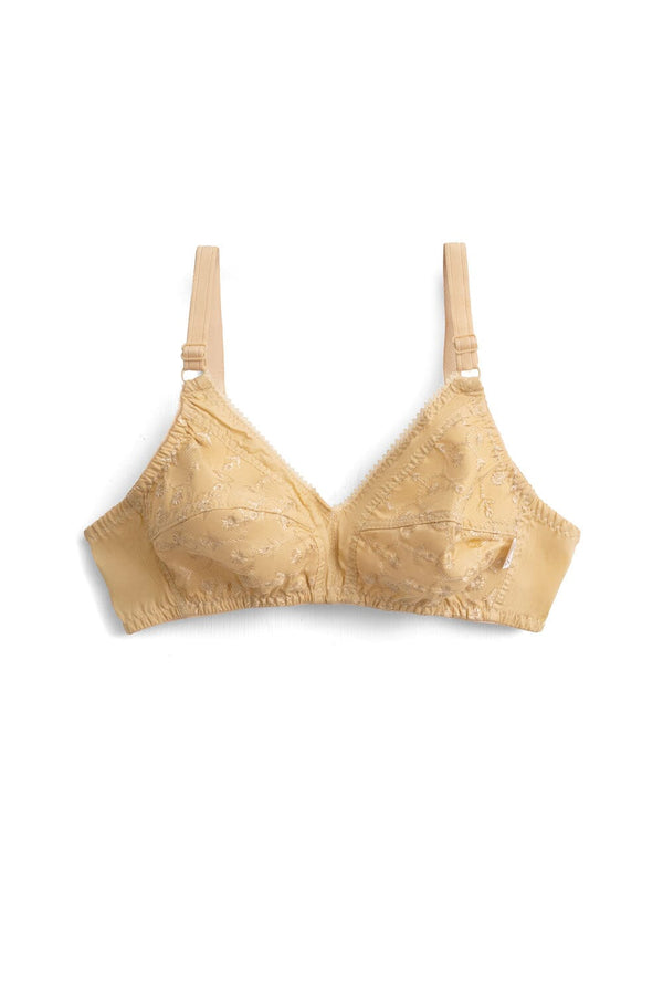 elo Madona Women's Embroidered Cotton Bra Skin