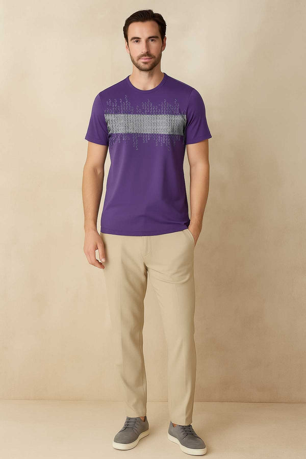 Elo Markmartom Men's Printed Tee Shirt Purple