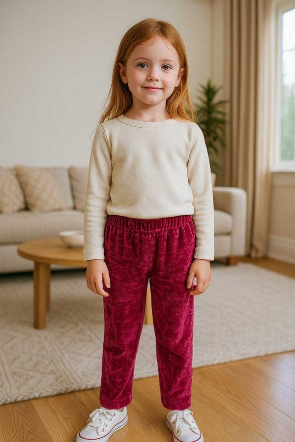 Elo Max 21 Girl's Velvet Trousers Brown