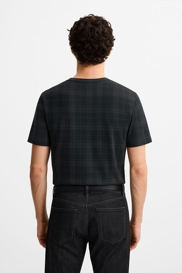 Elo Max 21 Men's Activewear Plaid Tee Shirt Black