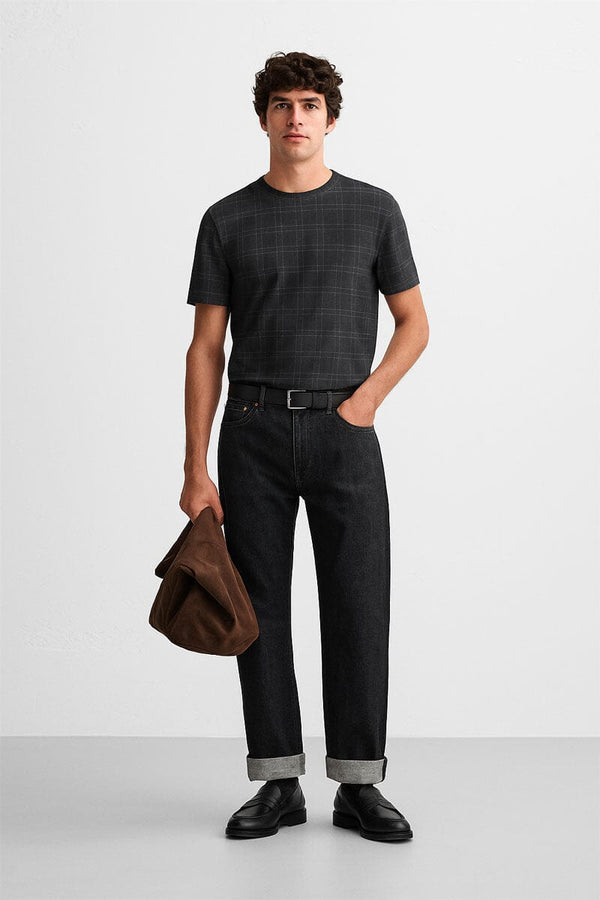 Elo Max 21 Men's Activewear Plaid Tee Shirt Black