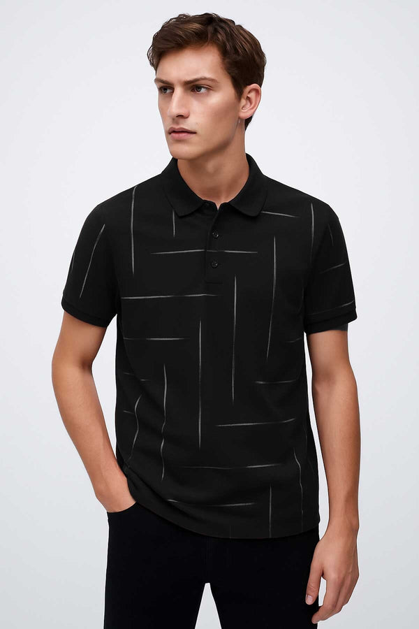 elo Max 21 Men's All Over Printed Polo Shirt Black