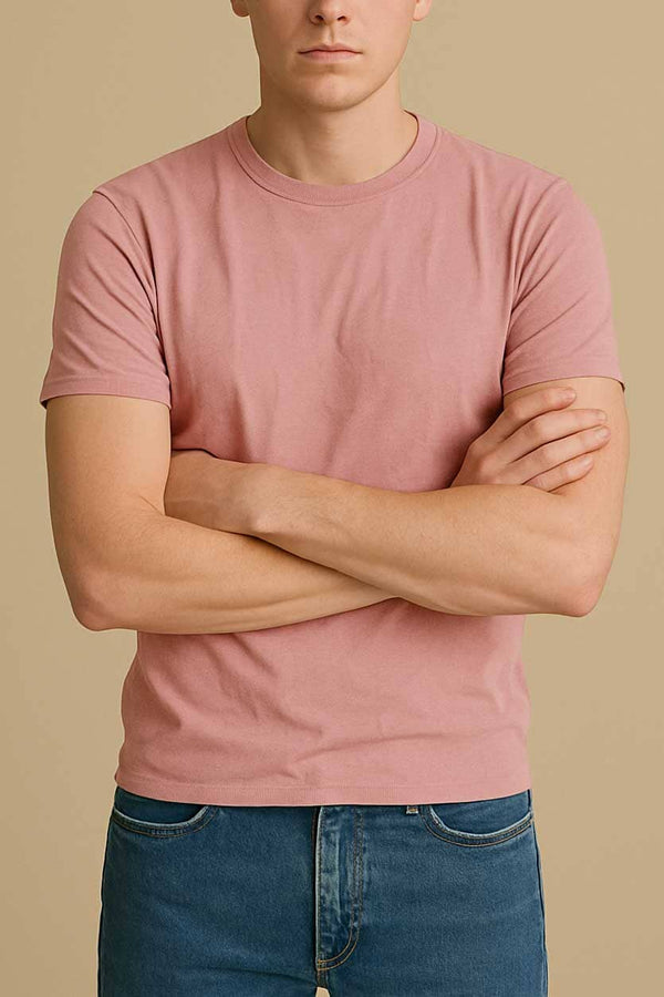 Elo Max 21 Men's Basic Crew Neck Tee Shirt Orange