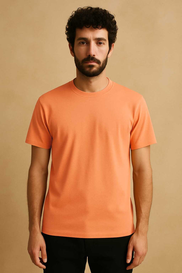 elo Max 21 Men's Basic Crew Neck Tee Shirt Orange