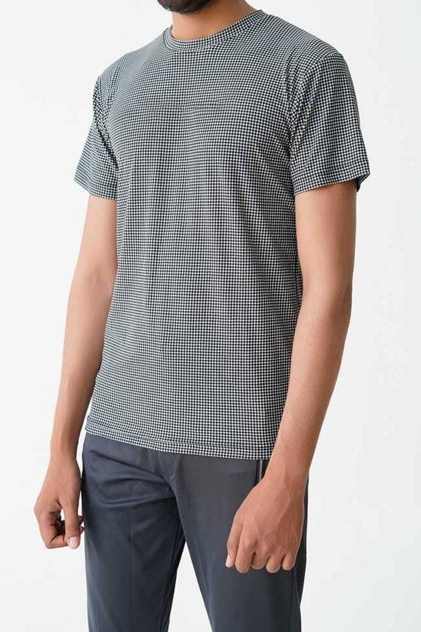 Elo Max 21 Men's Houndstooth Tee Shirt Black & White