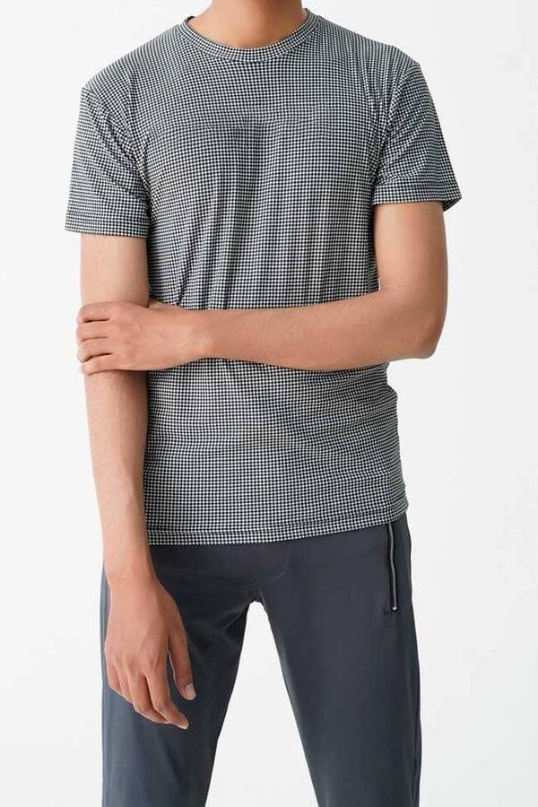 Elo Max 21 Men's Houndstooth Tee Shirt Black & White