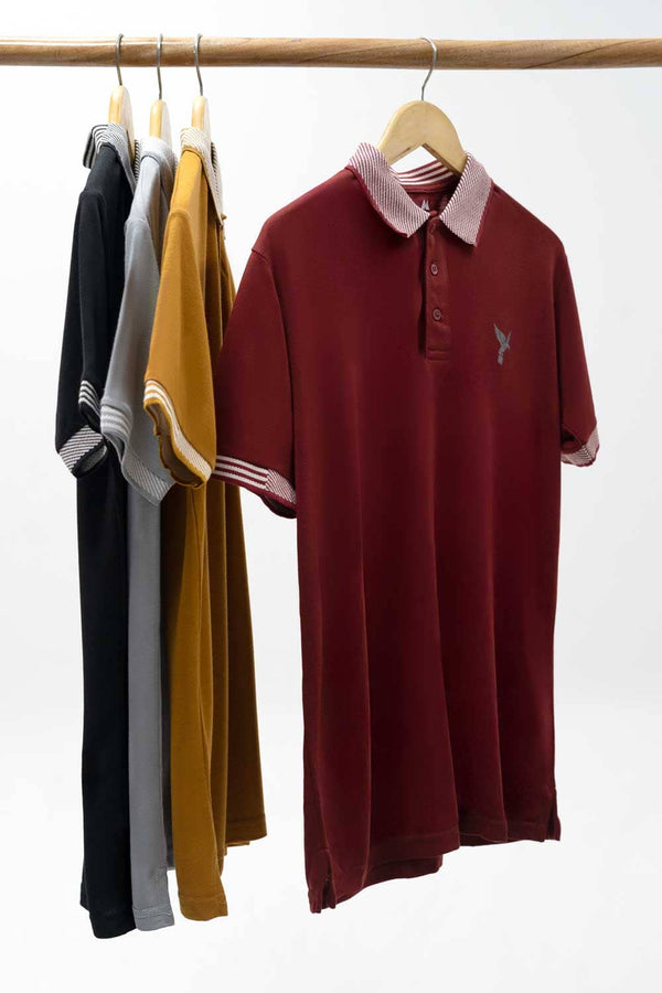 Elo Max 21 Men's Jacquard Trim Polo Shirt Black