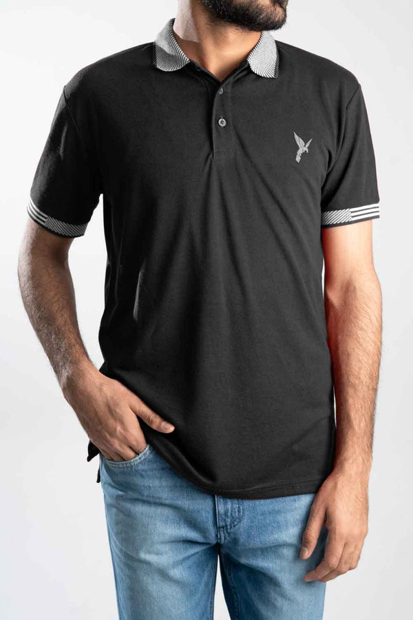 elo Max 21 Men's Jacquard Trim Polo Shirt Black