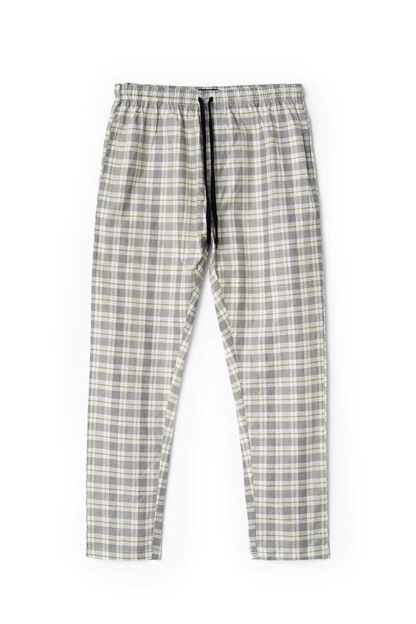 Elo Max 21 Men's Plaid Loungewear Trousers Beige
