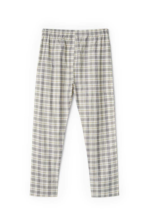 Elo Max 21 Men's Plaid Loungewear Trousers Beige