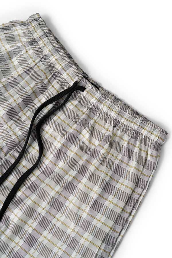 Elo Max 21 Men's Plaid Loungewear Trousers Beige