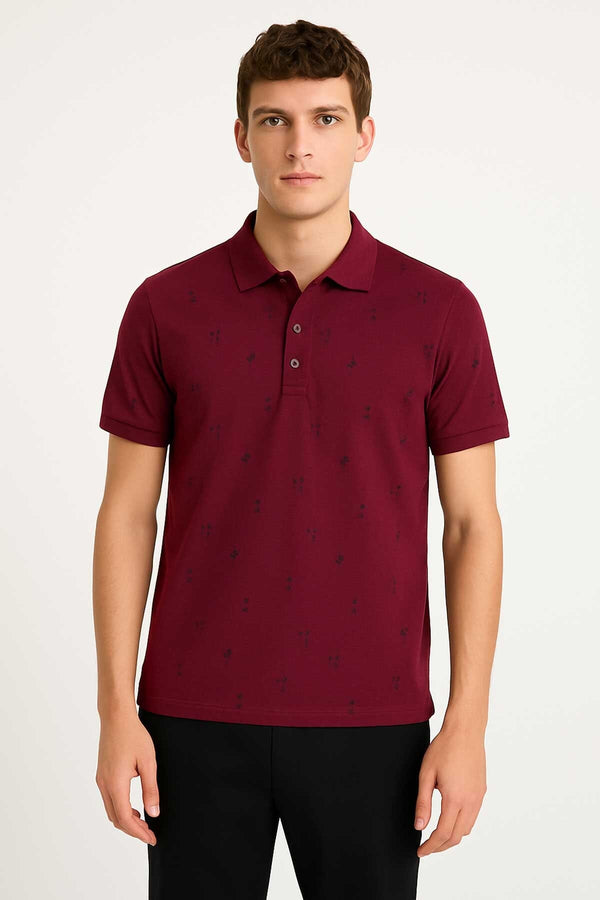 Elo Max 21 Men's Star Printed Polo Shirt Off White