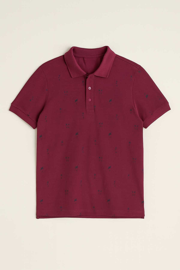 Elo Max 21 Men's Star Printed Polo Shirt Off White