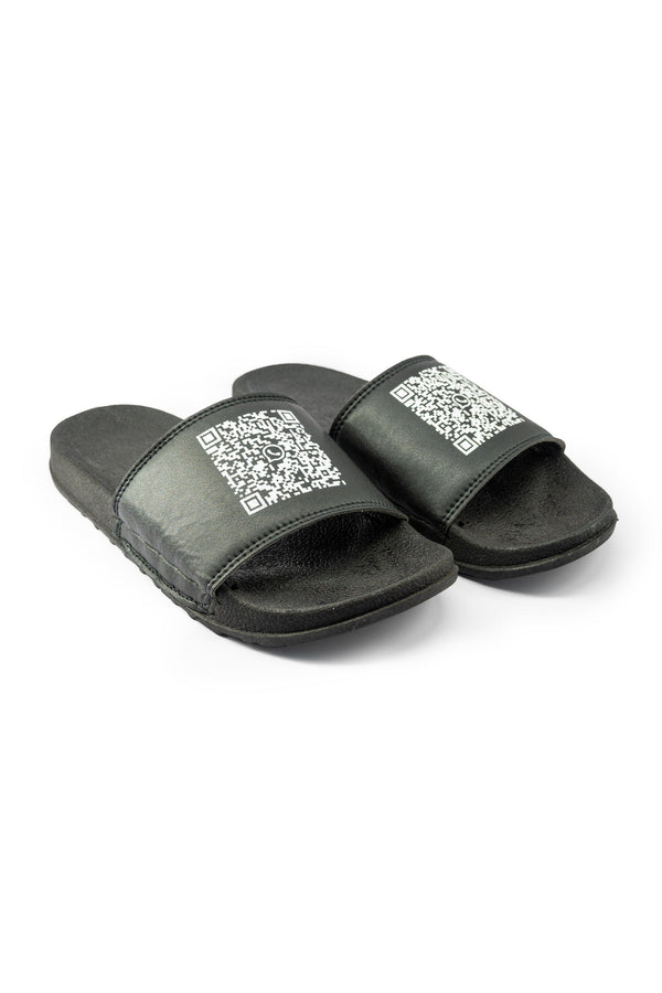 Elo Men's Barcode Printed Classic Slides Black