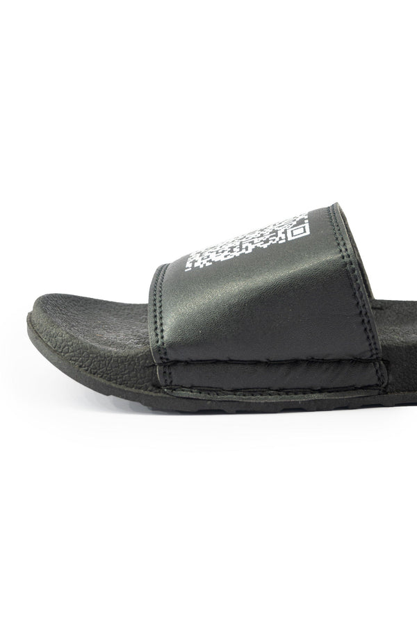 Elo Men's Barcode Printed Classic Slides Black