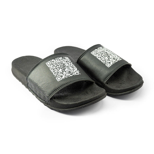 elo Men's Barcode Printed Classic Slides Black