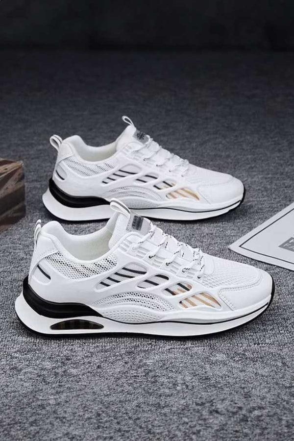 elo Men's Bonn Air-Cushioned Sneakers White & Black
