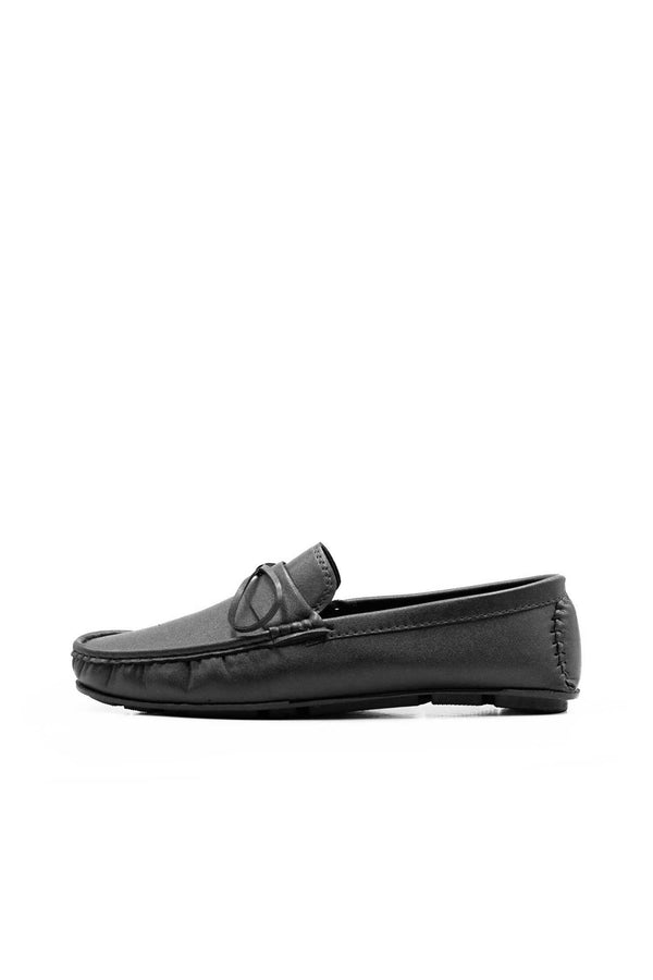 elo Men's Bow-Tie Loafer Shoes Black