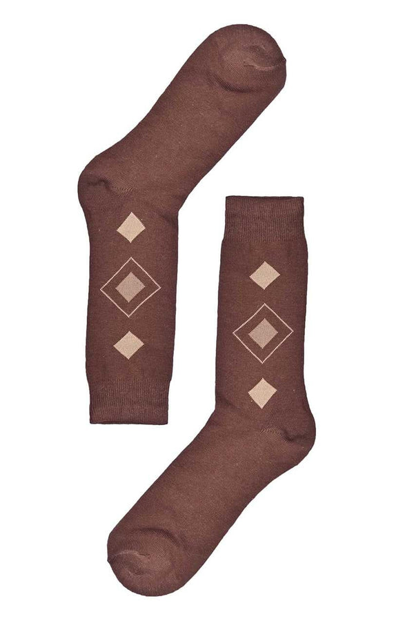 elo Men's Box Pattern Design Regular Dress Socks