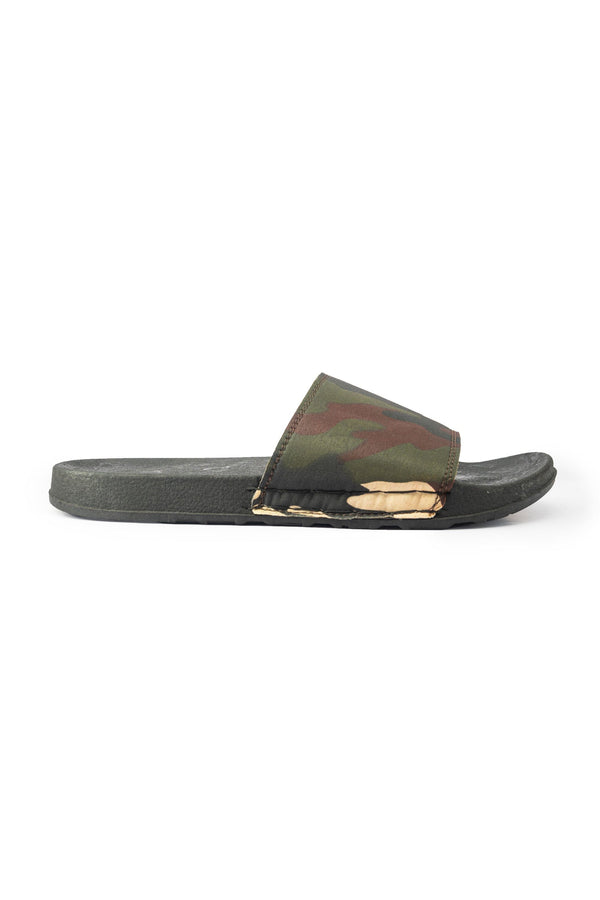 Elo Men's Camo Style Printed Classic Slides Black