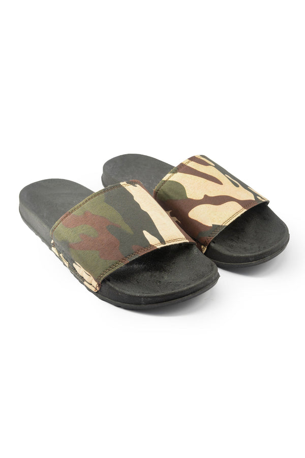 Elo Men's Camo Style Printed Classic Slides Black