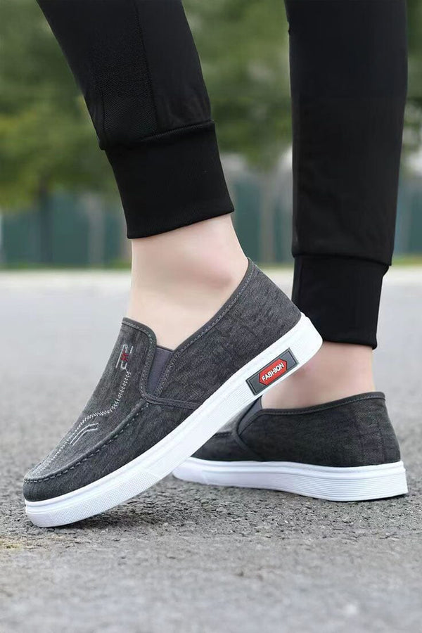 elo Men's Casual Slip-On Loafers Dark Grey